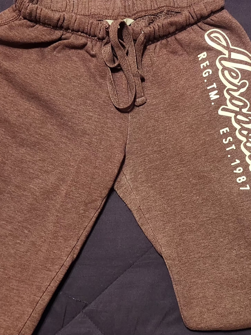 Aeropostale Brown Jogger Sweatpants with Off-White Logo